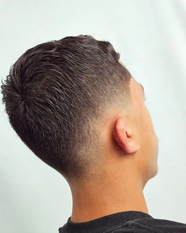 Clean taper fade from the back